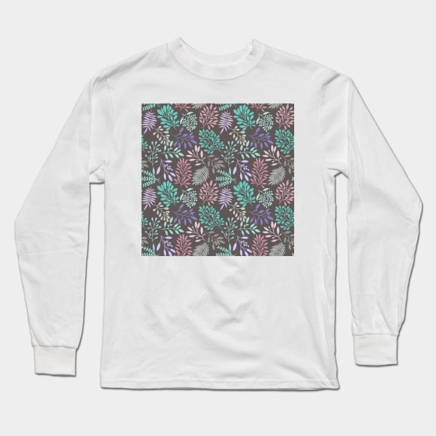 Little Leaves Pattern Long Sleeve T-Shirt by Shine Design Blossom